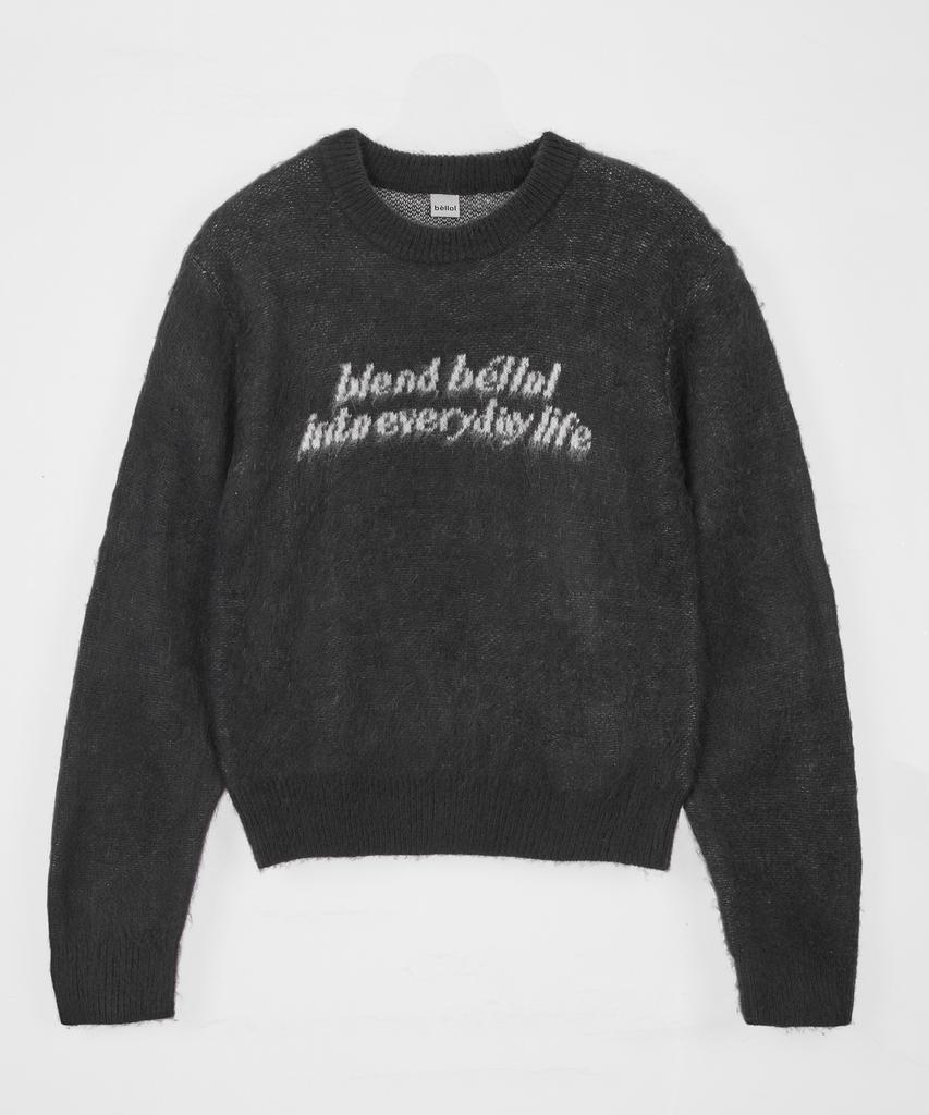 BELLOL Lettering Pullover Knit Charcoal