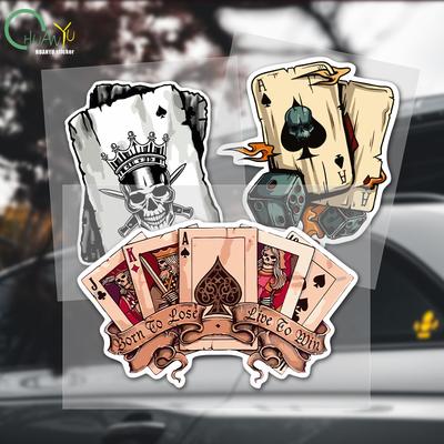 Adesivo Auto Divertente Poker Joker Scheletro Asso di Picche Anime Decorazione per Camper Auto Motocross Corse Laptop Bagagliaio Parete