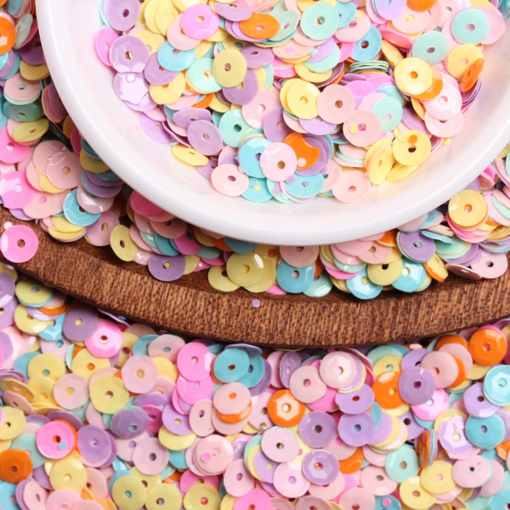 500 g, ca. 62.500 Stück, kreative runde Pailletten, PVC, DIY-Dekorationsmaterial, Glitzer, konkaver Typ, Wasserbecher, Schmuckzubehör, mittleres Loch