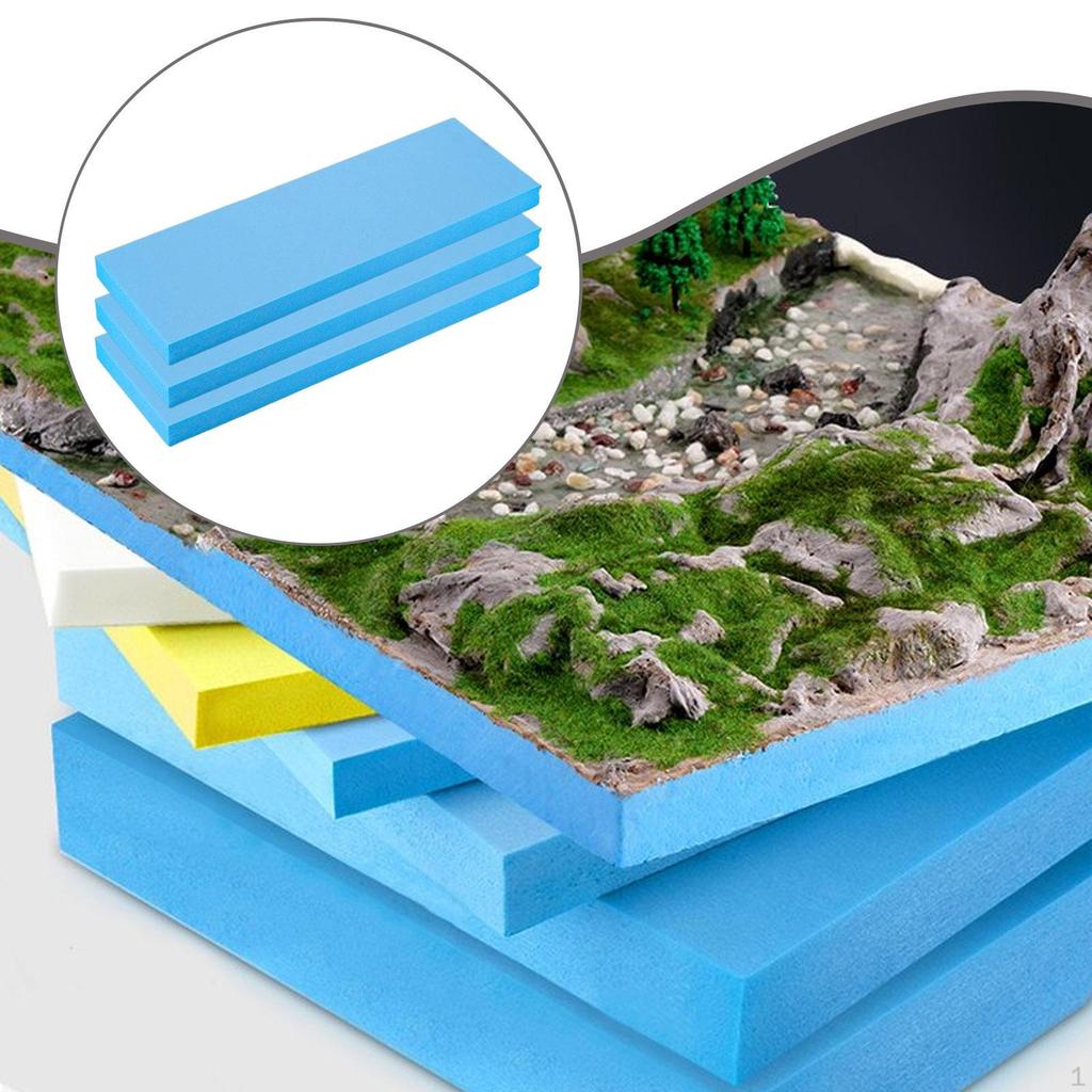 3 Stück Bastel-Diorama-Basis-Zubehör Blaue Landschaftsszenerie Gebäude Schaumstoffplatte zum Modellieren Blatt