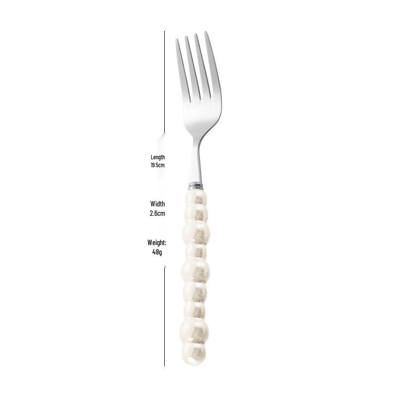 Abay Elegant Stainless Steel Dinner Forks with Pearl Handle