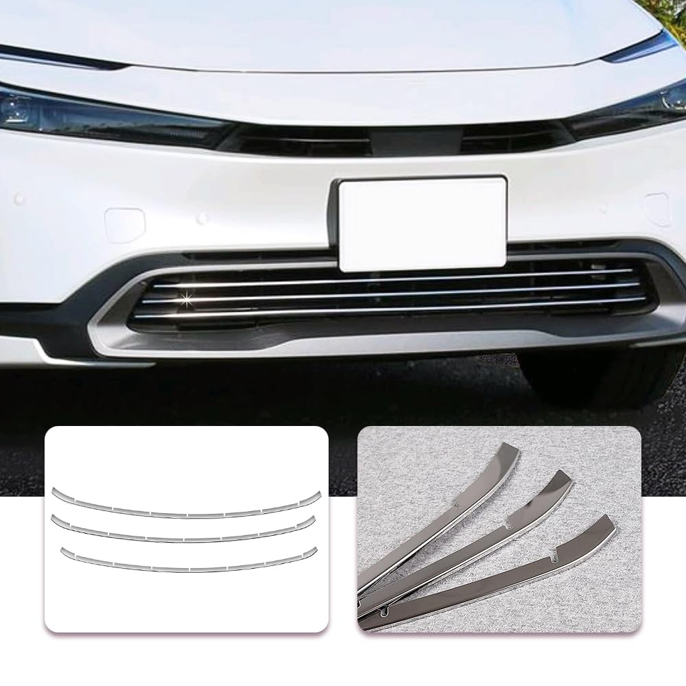 MEKOMEKO Compatible with New Prius 60 Series Front Grille Front Bumper Center Grille Car Exterior Stainless PRIUS ZVW60 ZVW65 MXWH60 MXWH65 Plated