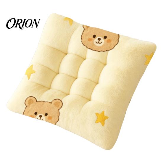 Comfortable Velvet Seat Mat Plush Warm Chair Cushion, Cute Cartoon Bear Floor 18" x Cushion for Dormitory Desk Non-slip Cozy Office Dining Ergonomic