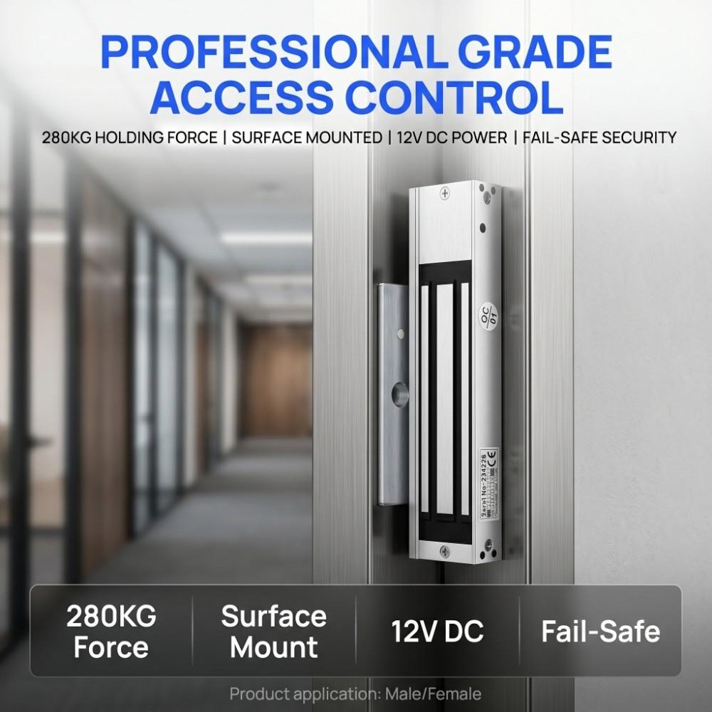 Magnetic Electric Magnetic Door Lock 60/280KG Holding Force Door Access Control Lock Office Door