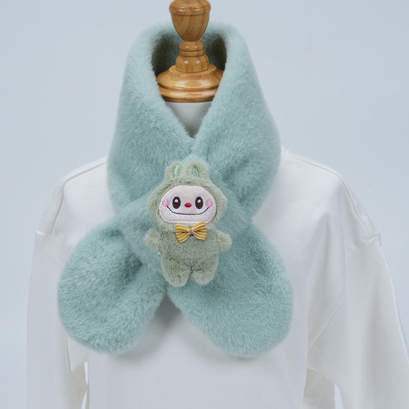 Plüsch-Winter-Schal im koreanischen Stil, Süßer und warmer Nackenschutz für Mädchen und Schülerinnen