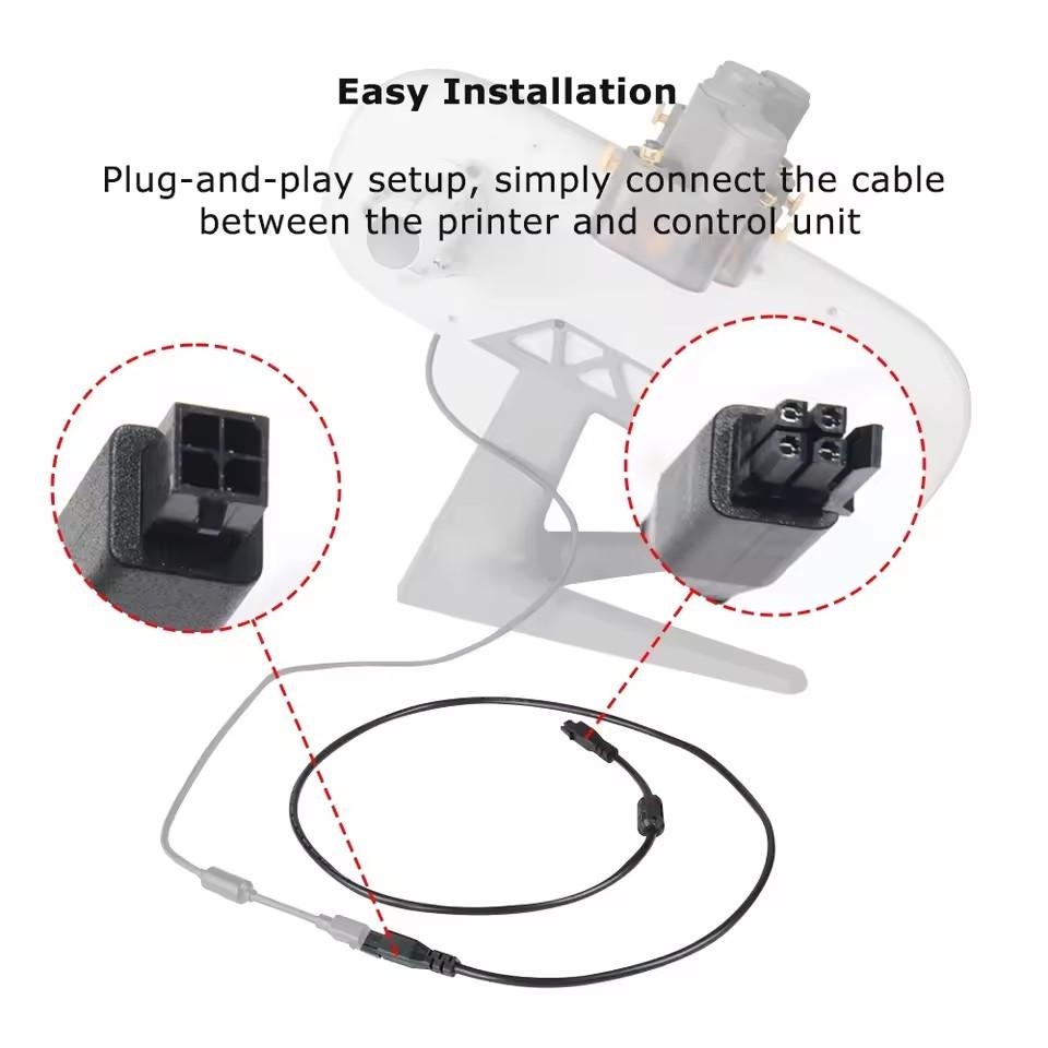 For Bambu Lab AMS Lite Extension Cable With Magnetic Ring Filter 1M 1.5M 2M 4pin Cables for Bambu Lab A1 A1mini 3D Printer Parts