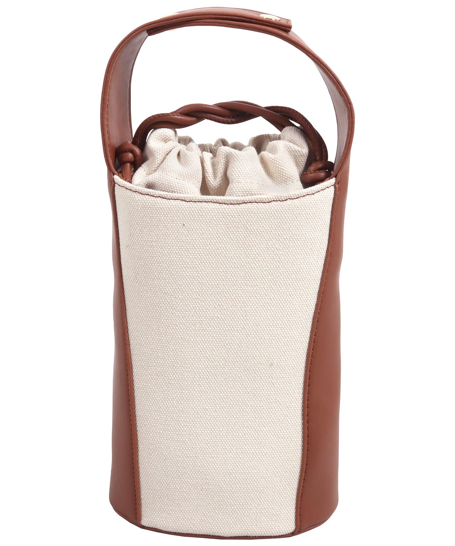 

Kobe Lettuce Canvas x Faux Leather Bag [B1486] Free Size IvoryBrown