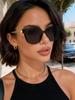 1PCS Trendy Frameless Sunglasses with Chain Leg Hollow Out Fashionable High-End Feel Sun Protection Casual Driving Glasses