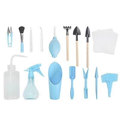 Garten Handwerkzeug Set Gartengeräte 16-teilig Umpflanzwerkzeuge Mini Gartenwerkzeugset Mini Feengarten Bepflanzung