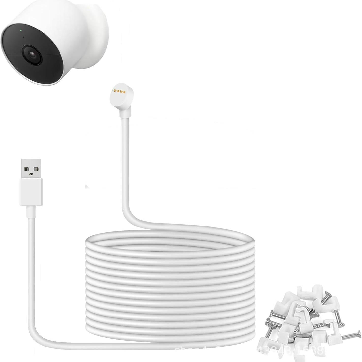 

Universal Waterproof Charging Cable for Google NestCam – Indoor/Outdoor Use, Continuous Power Supply 5.2m