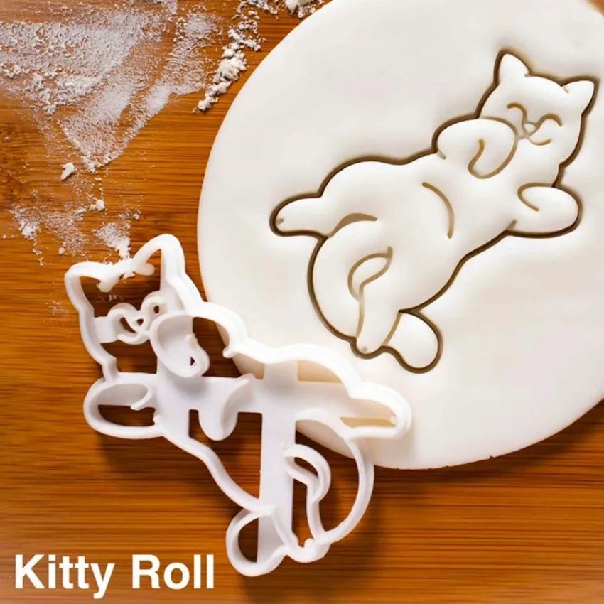 DIY Cute Animal Creative Tooth Shape Cookie Cutters Mold Cute Cat Biscuit Mold for Children Bakeware Cookie Stamp Baking Tools