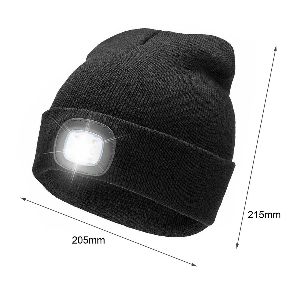 Unisex Beanie LED Flashlight Hat Warm Comfortable Woolen Yarn LED Hat with Light for Outdoor