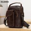 Men's Genuine Leather Crossbody Shoulder Bag - Top Layer Cowhide, Classic Style, High-End Casual Commuter Bag