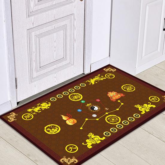 Floor Mats Feng Shui Non Slip Blessing Traditional Wu Xing Door Carpet for Indoor