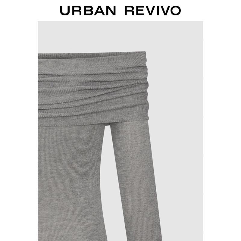 UR 2025 Fall Elegant Off-Shoulder Slim Knit Top