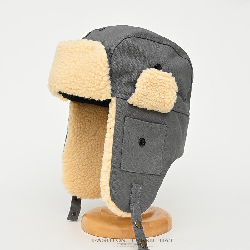 

Шапка Thunderbolt из овечьей шерсти для мужчин и женщин, зимняя утепленная, для защиты ушей, хлопковая шапка, модная летная кепка One Size серый