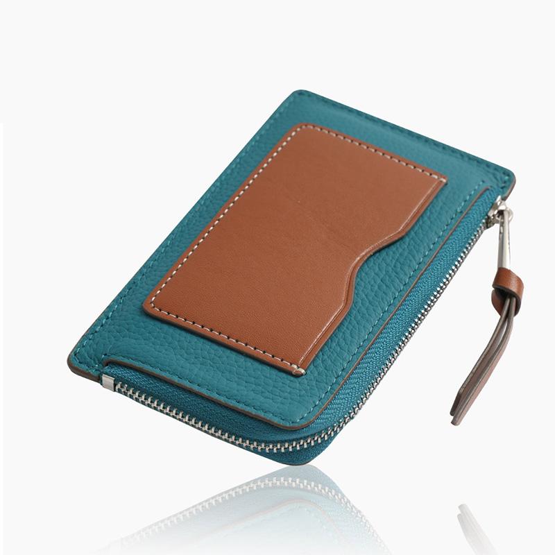 

2025 New Genuine Leather Card Holders For Women First Layer of Cowhide Coin Purse Two-toned Calfskin Zipper Card Case жовтий