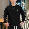 Men's European Trendy Printed Round Neck Hoodie - Slim-Fit Versatile Autumn/Winter Top