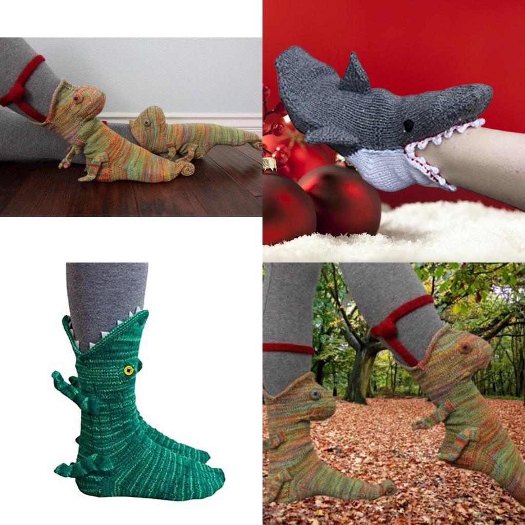 Entzückende Krokodil-Socken im Tierstil, perfekt für lustige Wintergeschenke