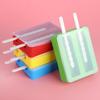 2?Grids Silicone Ice Cream Mold Mould Maker DIY Making Tool with Cover and Ice Cream Sticks