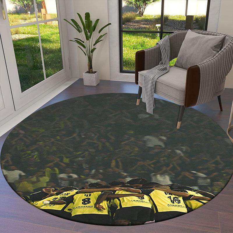 Beitar Jerusalem F.C Runder Teppich, Teppich für Wohnzimmer Schlafzimmer Sofa Spielzimmer Dekoration, Rutschfeste Fußmatte