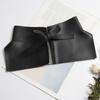 Women Dress Belt Fashion Chic Pu Leather Pleated Skirt Peplum Cincher Belt Wide Waistband Skirt Belt Leather Cummerbunds