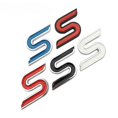 1Pc 3D Metal S Front Grille Chrome Emblem Badge Car Stickers Decals for Focus Fiesta Ecosport Kuga Mondeo Everest Car Styling