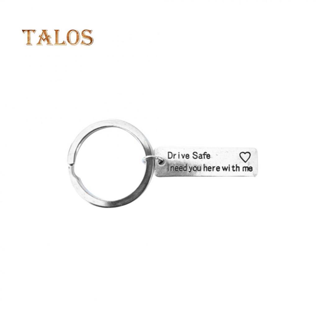 Drive Safe Letters Tag Charm Pendant Car Keychain Key Ring Couple Lovers Gifts Suspension Trinket