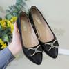 Women's Shoes Pointed Toe Low Heel Elegant Rhinestone Green Leather Casual Ladies Pumps High Quality Slip On Dress Y2k 39 Sale
