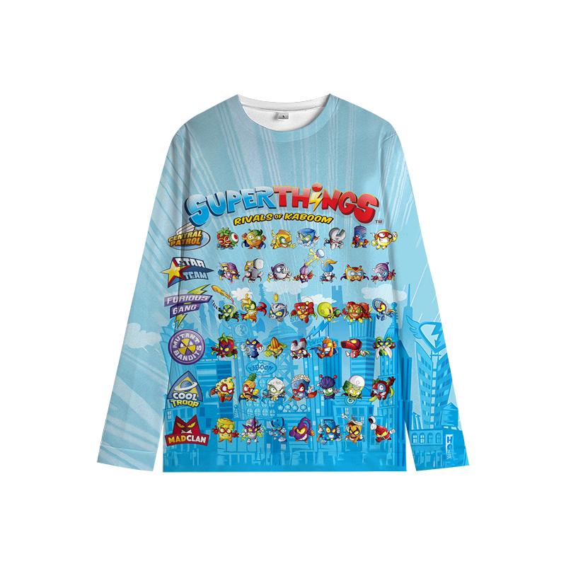 

Толстовка Super Zings для детей Толстовка SuperThings Милый мультяшный топ с круглым вырезом Весна Осень Детская одежда Подарки 160 бездна