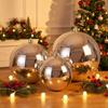 Oversized Silver Reflective Christmas Decors Ball Portable Plastic Hanging Ornament For Christmas And Parties