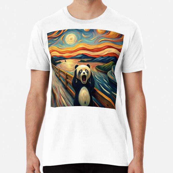 Panda in the Style of Edward Munch's The ScrT-Shirt S-5XL Best T-Shirt