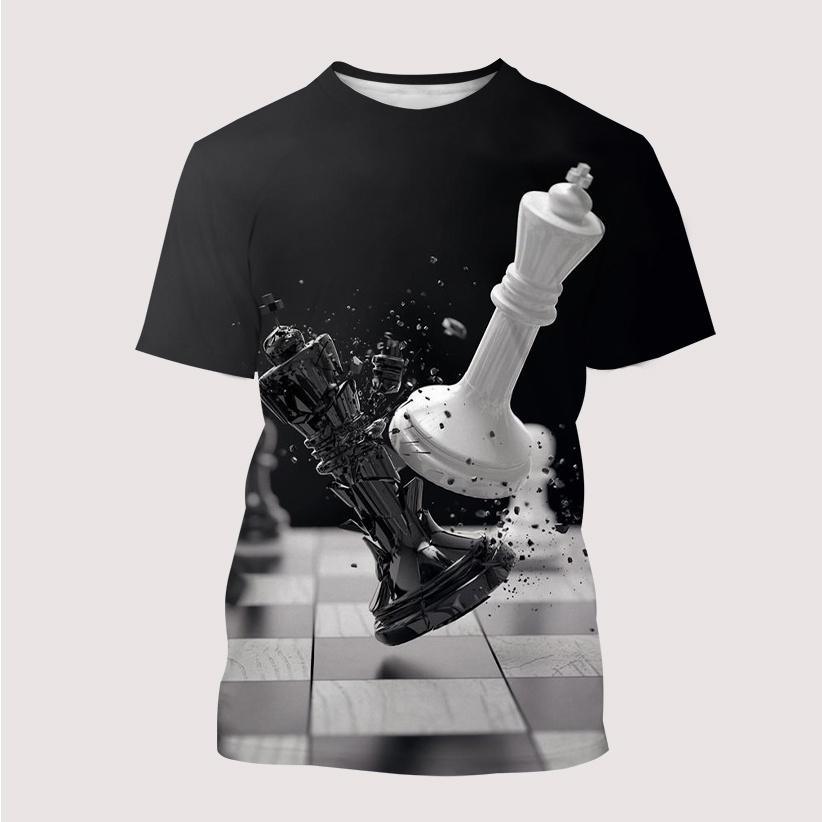 New Chess Board 3D Print T Shirt Child Fashion Oversized T-Shirts Kids Boy Girl Short Sleeve Tops Tees Tshirt Children Clothing