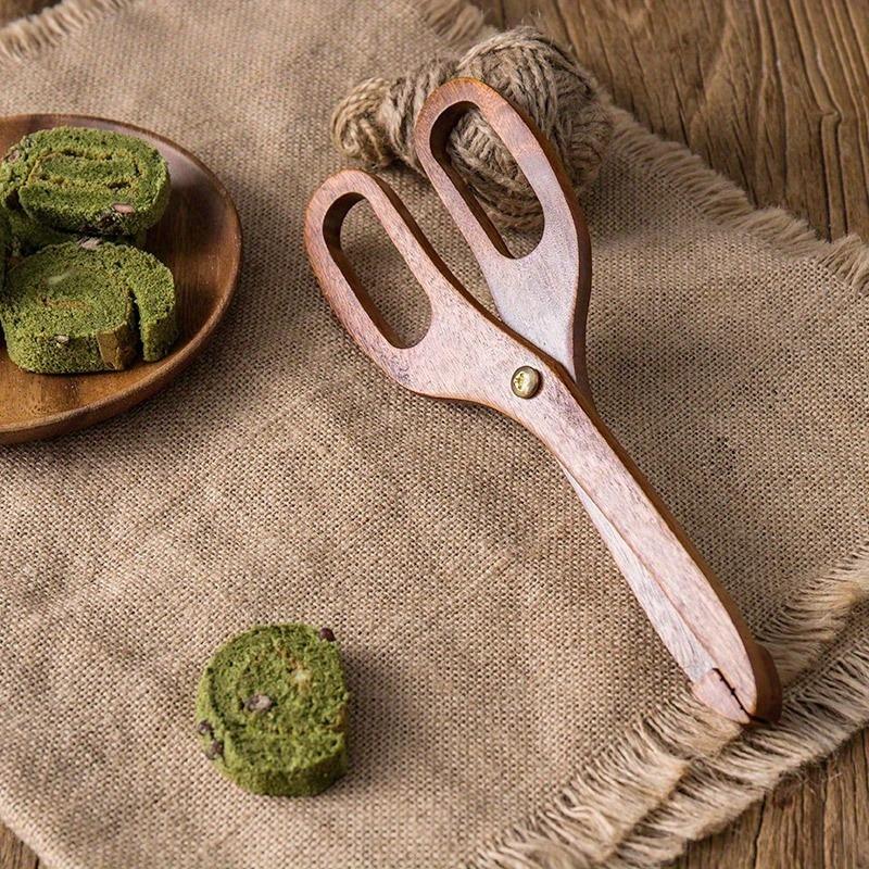 Premium Bread Tongs for Baking and Cooking Non-slip Kitchen Clamp with Rustic Wooden Design