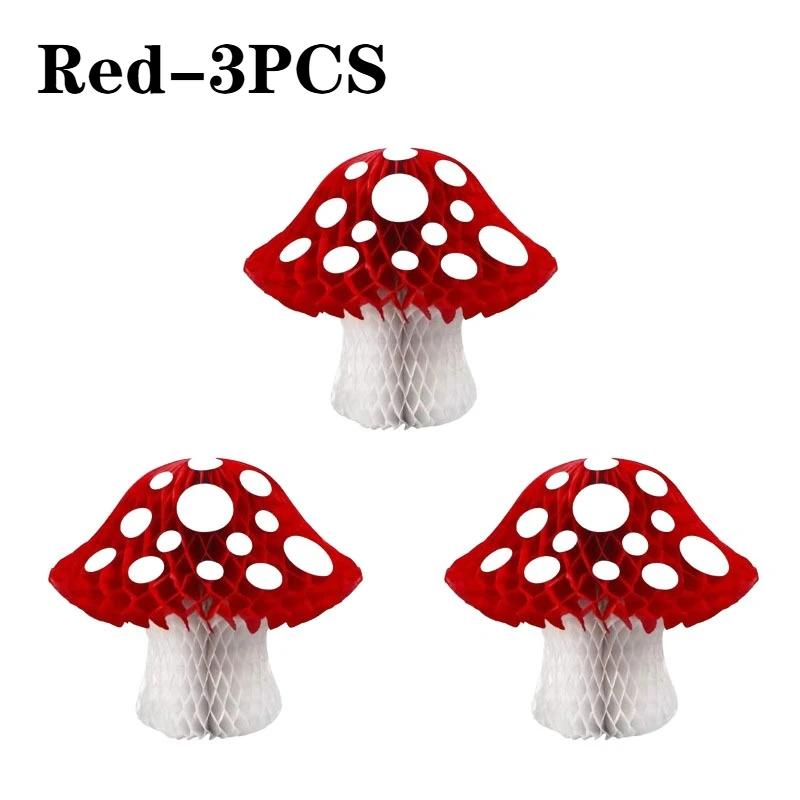 Kreative Pilz Wabenkugel 3D Hängeornament für Indoor Partys Waldthema Geburtstag Hochzeit Dschungel Wunderland Deko Aufbau