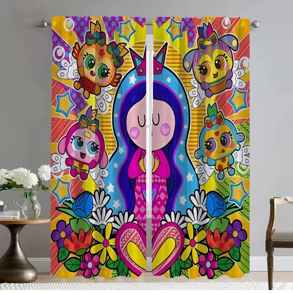 

Кухонные шторы 2 штуки Шторы с изображением Девы Марии для гостиной Шторная перегородка Жалюзи Тюль для спальни Блэкаут Элегантные W50xH70cmx2pcs-CL