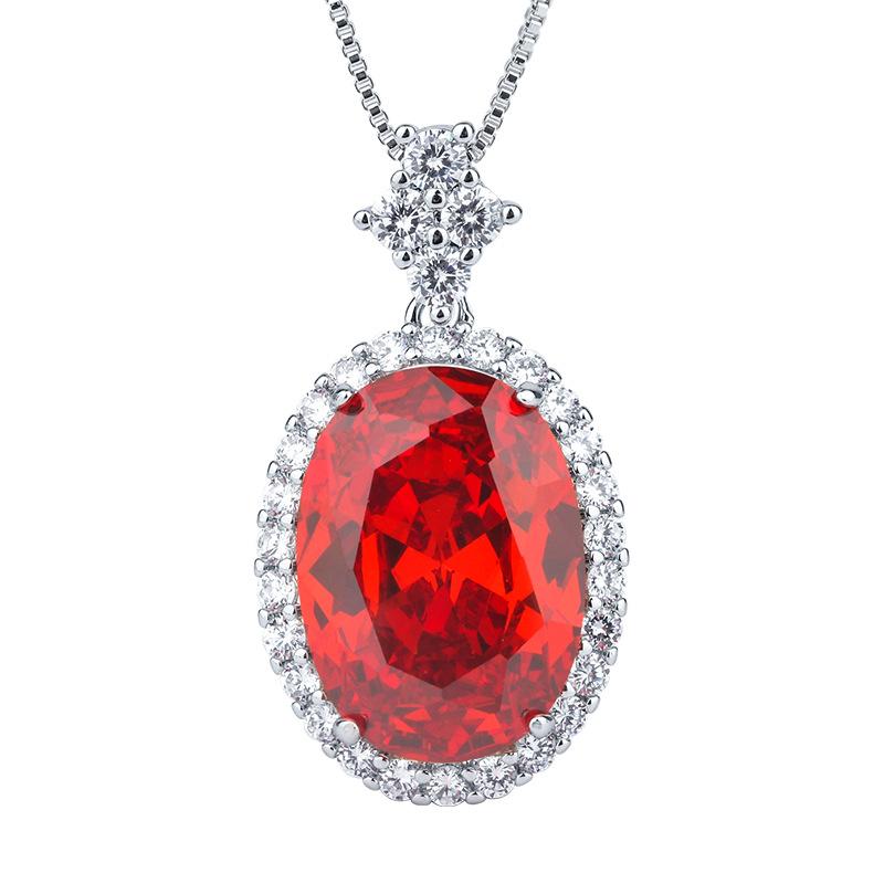 Jewelry Copper Bottom Gold-Plated Simulation Color Treasure Set Female Dan-Shaped Birthday Gift Main Stone 13 * 18-12 * 16