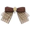 Fiocchi di Nastro Scozzesi Marroni Vintage Spilla Spilla da Cravatta per Donna Ragazza Uniforme Preppy Giapponese Papillon Precannodato Corsage Cravatta