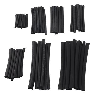200 Stück Schwarzes Schrumpfschlauch-Set 2:1 Schrumpfverhältnis 10,4 MPa 70~110℃ Schrumpftemperatur