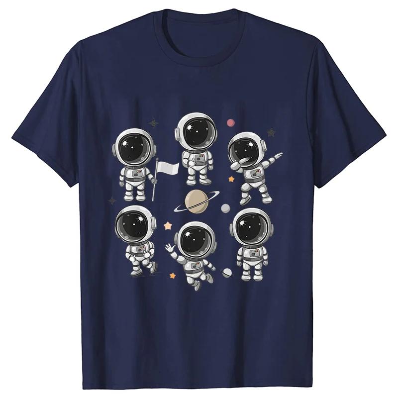 Harajuku Funny Aesthetic Tshirt Women Summer Fashion Cartoon Astronaut Graphic Y2k Tops Universe Space Punk Female Tees Shirt