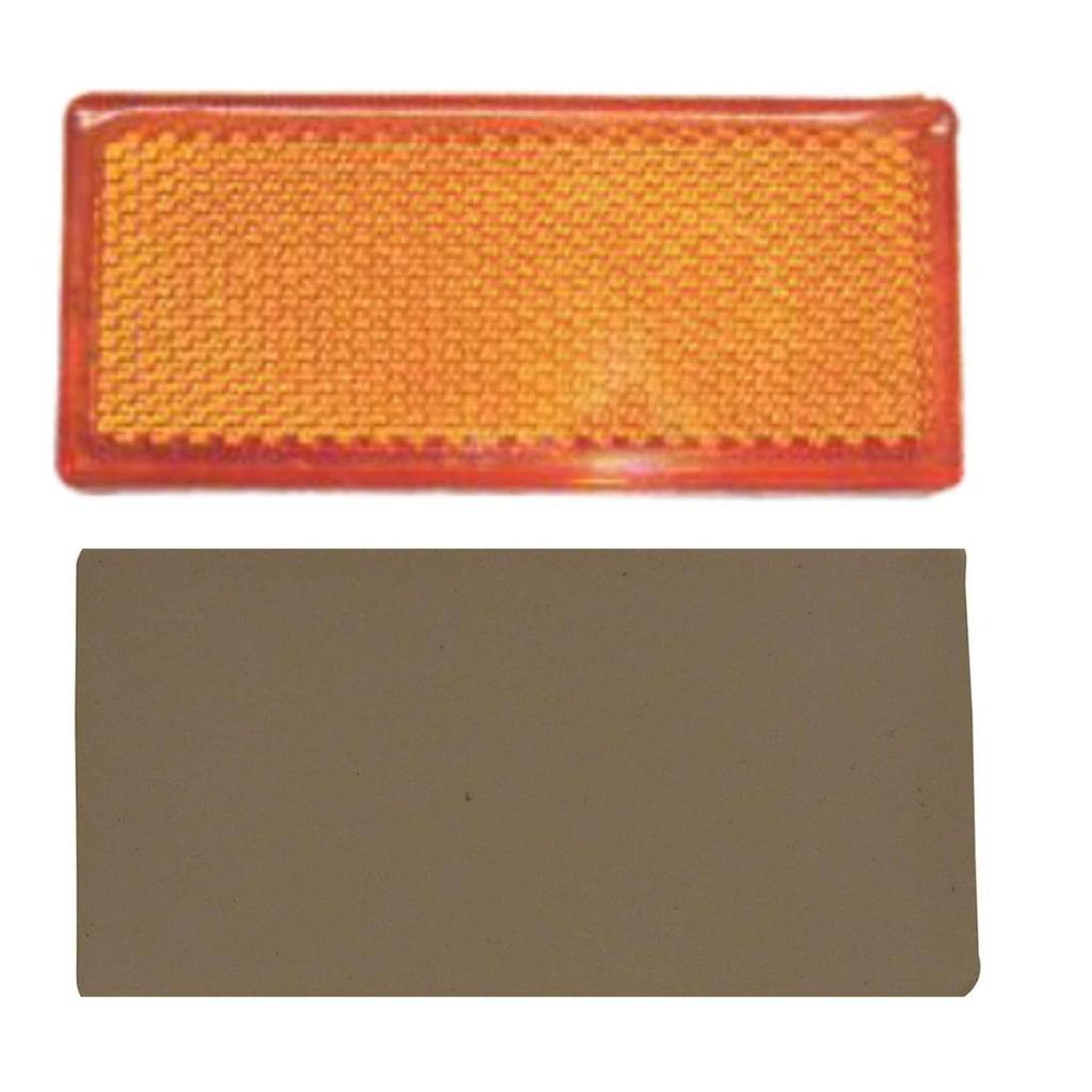 2-Pack Amber Reflex Reflector – 102mm × 46mm Square Reflector with Felt Base | Replacement for Truck, Tractor, Trailer, Bus & Car (Universal Fit)