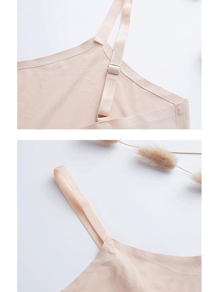 Ice Silk Strapless Backless Camisole - Korean Style Student Top