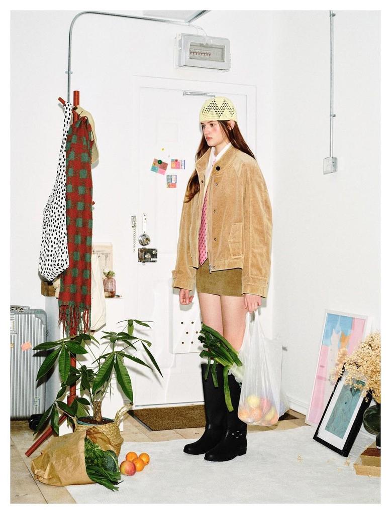 Barn Style Retro Washed Stand Collar Corduroy Jacket for Women - Spring All-Cotton Top W296