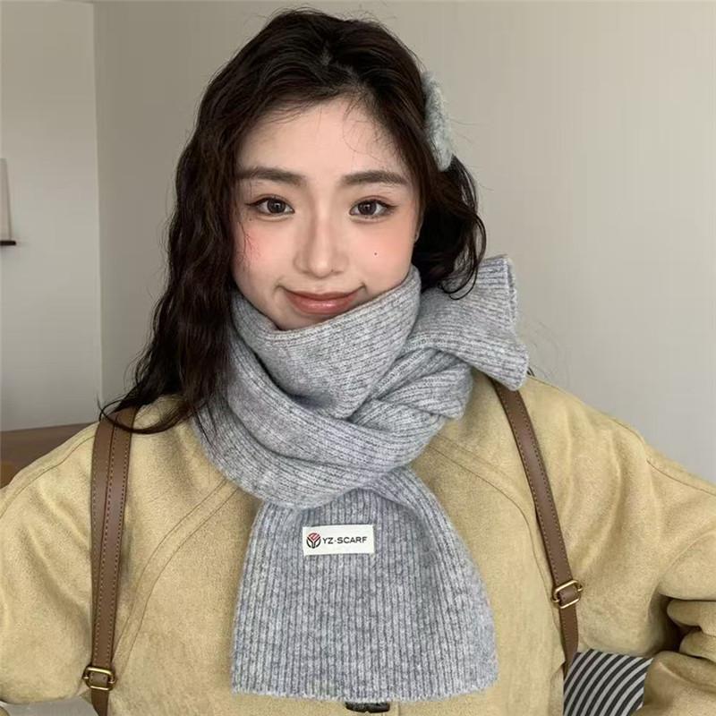 New Knitted Short Scarf for Women in Autumn and Winter Wool Soft and Skin Friendly Scarf for Students  Korean Version Male Couple Versatile