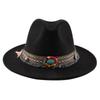 New Retro Fedora Women's Hat Autumn and Winter Thermal Hat Men's Jazz Hat Woolen Top Hat Felt Hat