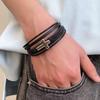 Hip Hop Punk Kreuz Doppellagig Handgeknüpft Gewebtes Lederarmband für Männer Frauen Vintage Verstellbares Armband Schmuck Geschenk Großhandel