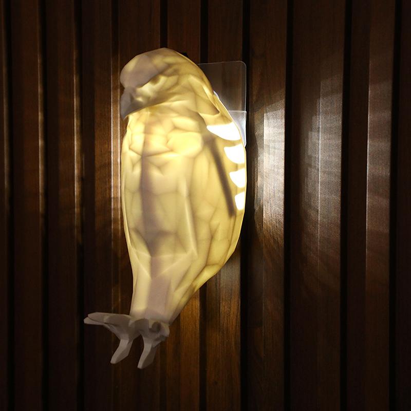 Bird Wall Lamp Halloween Owl Eagle Shape Projector Modern Creative Atmosphere Sconce Light 3D Print Body Animal Lighting Lustre