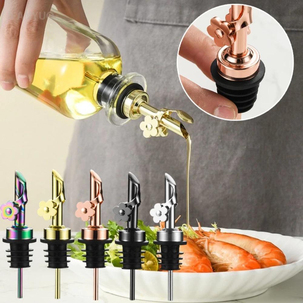 Edelstahl Öl Stöpsel Wein Ausgießer Gewichteter Automatischer Öffner Auslaufsicher Essig Flaschenverschlüsse Küchen Bar Werkzeuge