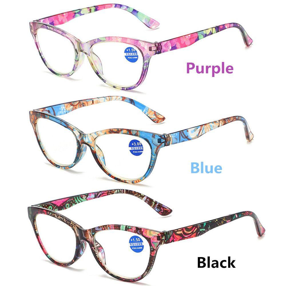 Comfortable Portable Flower Vintage Eyeglasses Reading Glasses Anti-Blue Light Ultra Light Frame