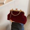 Polka Dot Ladies Evening Clutch Purse Clip Closure Retro Female Handbag  Dinner Party